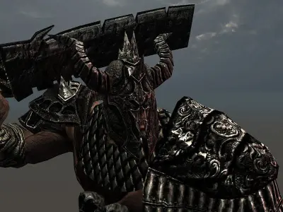 Armored Barbarian Low-poly 3D model