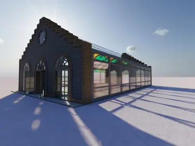 Glass building-Commercial building-building classic 3D model order