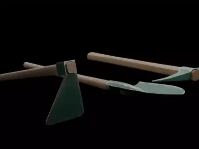 Excavation Tools Low-poly 3D model