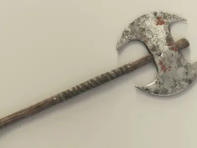 Double AXE Low-poly 3D model