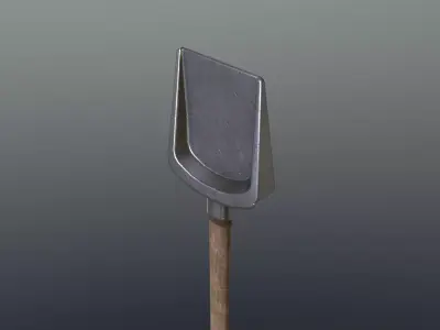 Shovel - Iron Low-poly 3D model