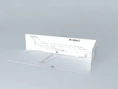 Learjet 45 GEFS Project Landing Gear and Engine Free 3D model