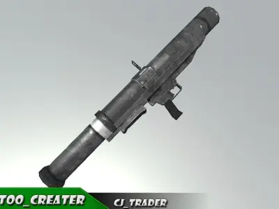 Rocket launcher military low poly 3d model Low-poly 3D model