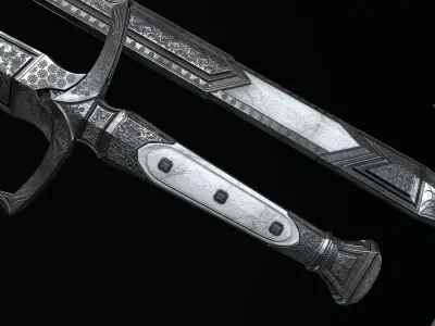 Game Asset Medieval Melee Weapon Sword And Dagger Low-poly 3D model