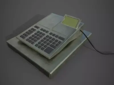Cashier Cash box clean and With dirt Low-poly 3D model