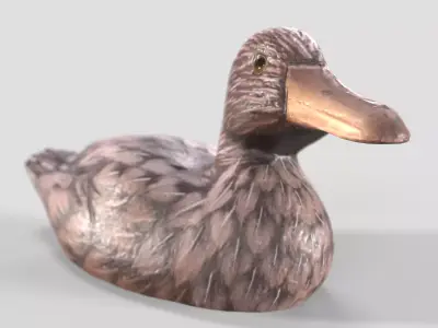 wood Duck dekor Low-poly 3D model