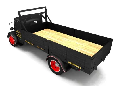 Bedford O Series 1950 Flatbed Truck 3D model