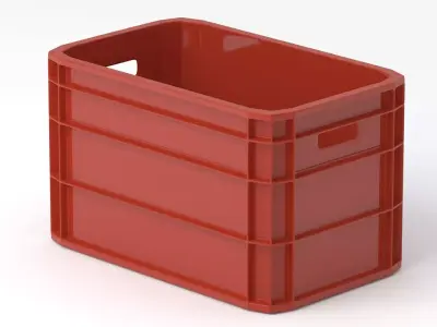 Portable Plastic Crate red 3D model