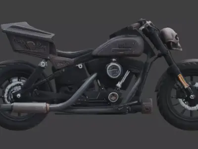 Demon-Possessed Skull Chopper 3D Model Low-poly 3D model