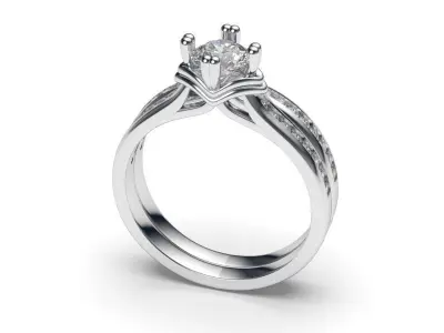 solitaire with ring sizes  9 part S88 3D print model