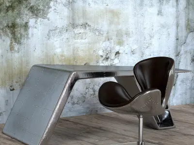 Chair and Writing Table Aviator 3D model