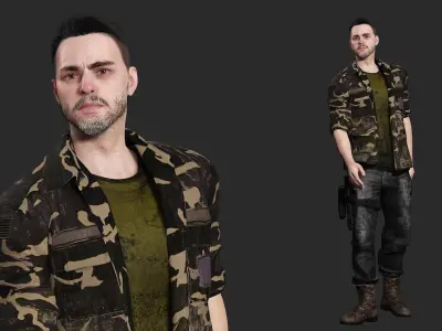 Strategic Stalwart - Kiven In Midnight Como Low-poly 3D model