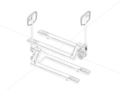 Trolley Forklift Manual hydraulic pallet truck Pallet 3D model