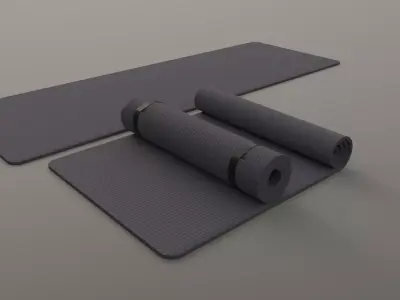 PBR Yoga Mat - Grey Low-poly 3D model