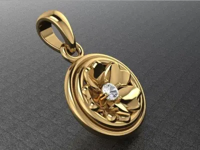 Flower Pendant 3D print model 6