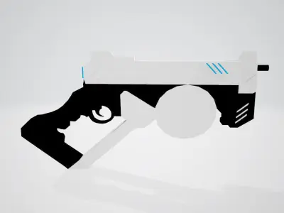 Sci-fi pistol Low-poly 3D model purchase