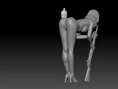 PIN UP ARMY GIRL 3 3D print model