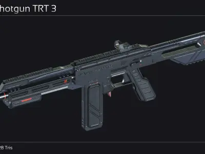 Scifi Shotgun TRT 3 Low-poly 3D model