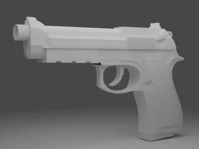 BERETTA 9mm pistol model  Low-poly 3D model