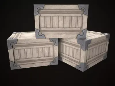 Game Ready Wooden Crate Low-poly 3D model buy