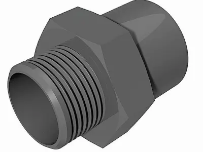 PVC Adaptor Sockets - Socket x BSP Male Free 3D model