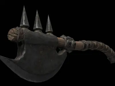battle ax Low-poly 3D model