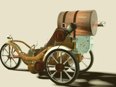 Tricycle steam powered bicycle 3D model