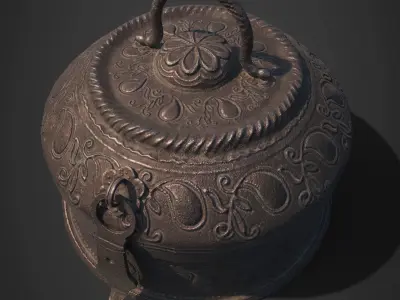 antique jwellery box Low-poly 3D model