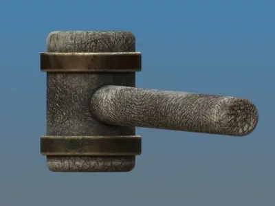 Medieval Hammer Low-poly 3D model get