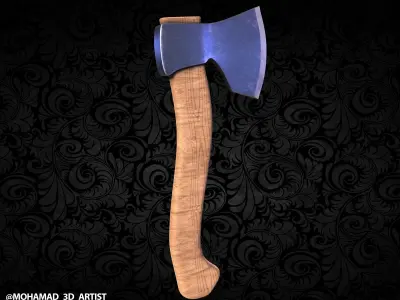 wooden axe Free low-poly 3D model order