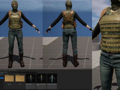 Operator Female - gameready - Unreal Low-poly 3D model