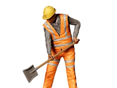 N3 Railway Track Worker with Shovel 3D print model