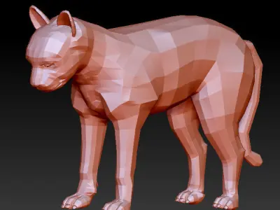 3D CAT LOWPOLY Low-poly 3D model