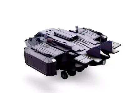 Futuristic SciFi Cargo Transport Vehicle Low-poly 3D model