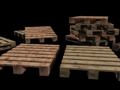 wooden pallet Free low-poly 3D model buy