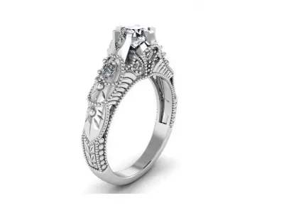 Antique Engagement ring stl 3D print model purchase