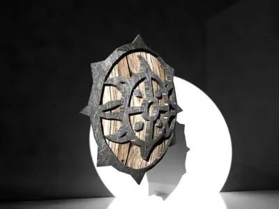Medieval shield Low-poly 3D model get
