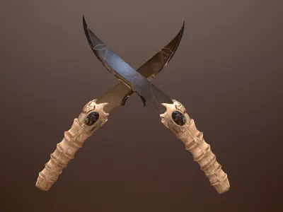 Bony knife Low-poly 3D model