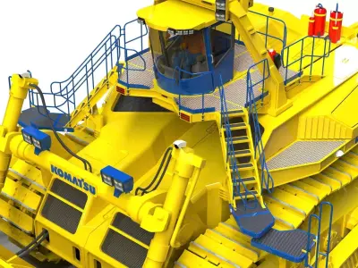 Komatsu Bulldozer Crawler 3D model
