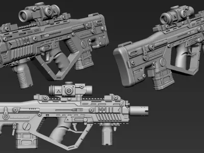 3D Printable Sci-Fi Weapon Part 12 3D model