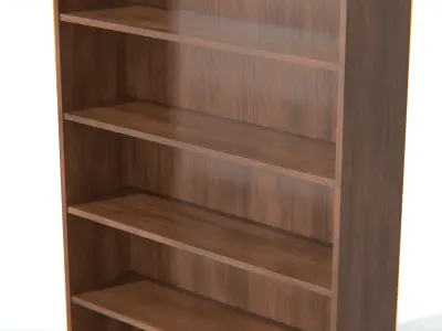 Simple Wooden Bookshelf Low-poly 3D model