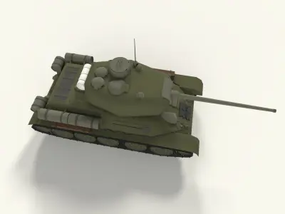 Tank Cartoon Stylized Russian T 34 85 Low-poly 3D model
