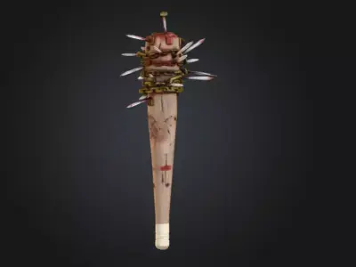 Spiked Fury Bat Low-poly 3D model