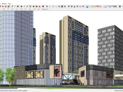 Sketchup Commercial Office Complex 256 3D model
