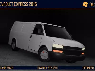 Stylized Chevrolet Express - Game Ready Low-poly 3D model