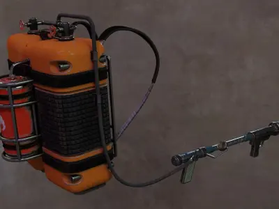 Flamethrower Low-poly 3D model buy