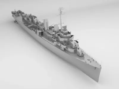  USS Hoel DD-533 - Fletcher Class Destroyer  3D model