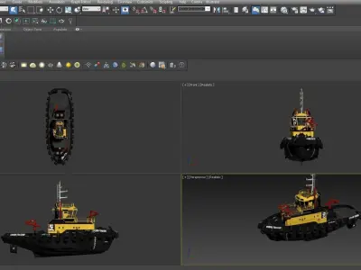 Tugboat lowpoly Low-poly 3D model