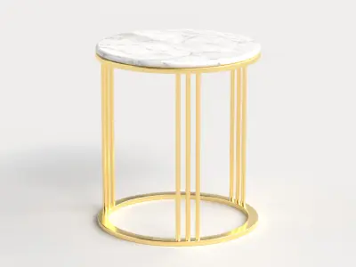 Table 5 Steel Marble Top Coffee Table Low-poly 3D model