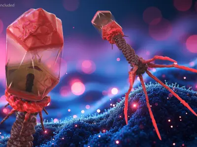  Bacteriophage Rigged for Cinema 4D 